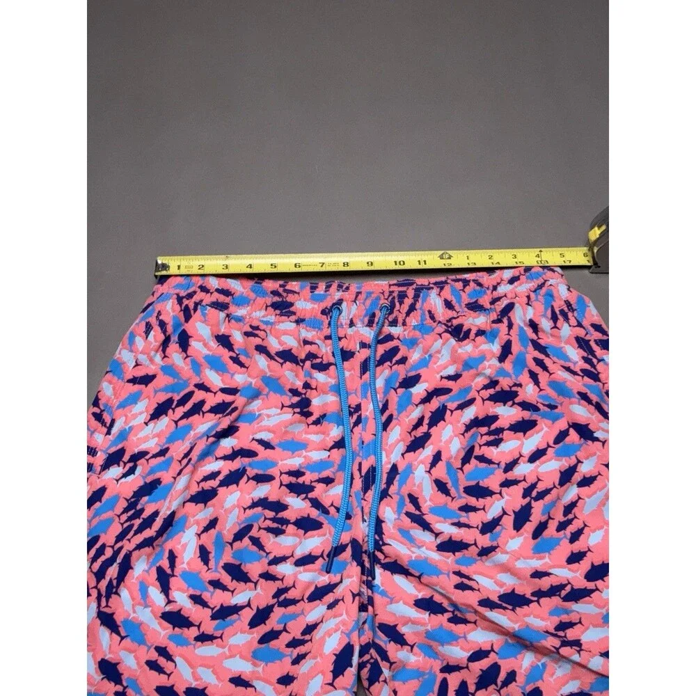 Vineyard Vines Men’s 7” Chappy Swim Trunks L Multicolor Fish Print Shorts